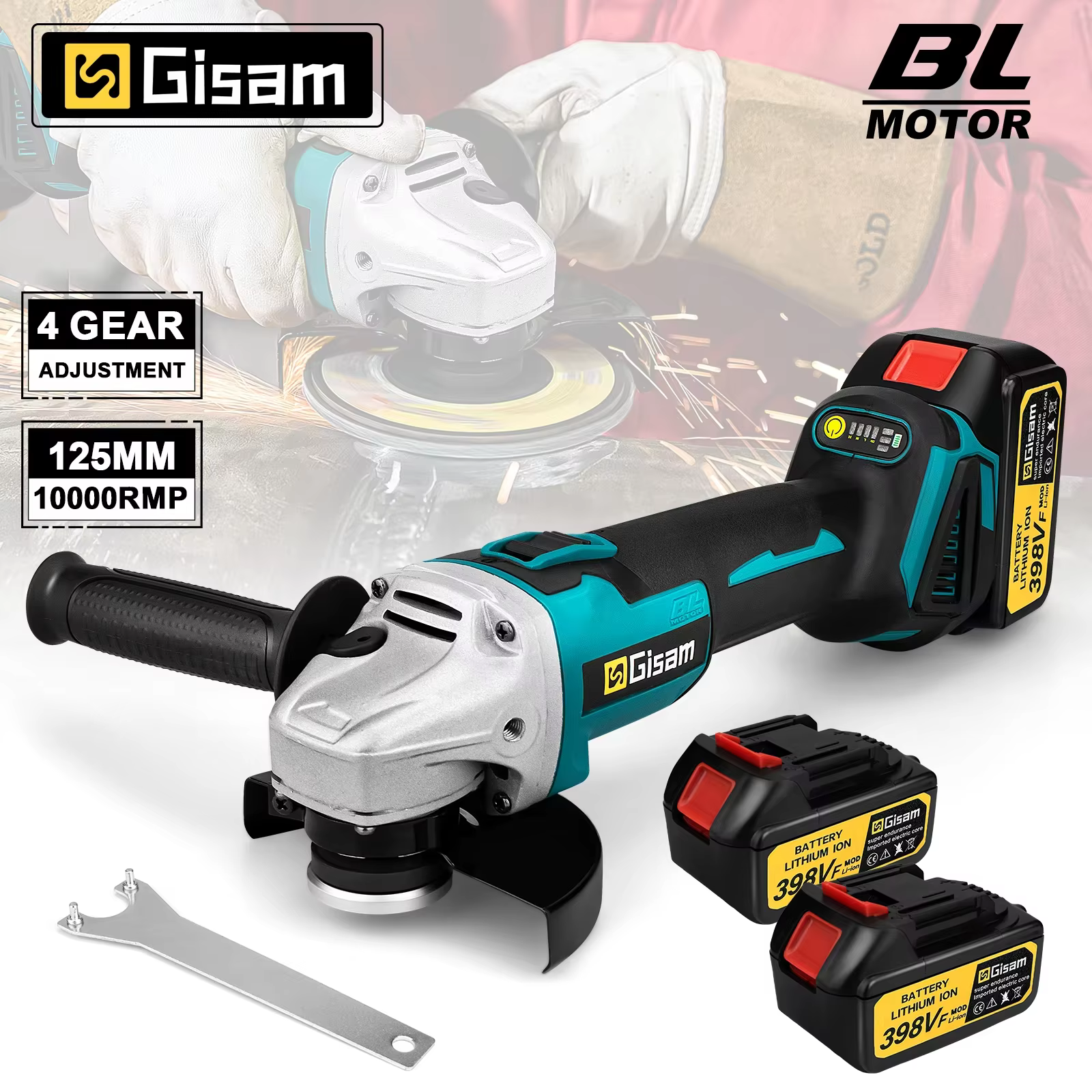 Gami 125MM meuleuse d'angle électrique sans brosse vitesse Variable M14 Machine de découpe outil de 