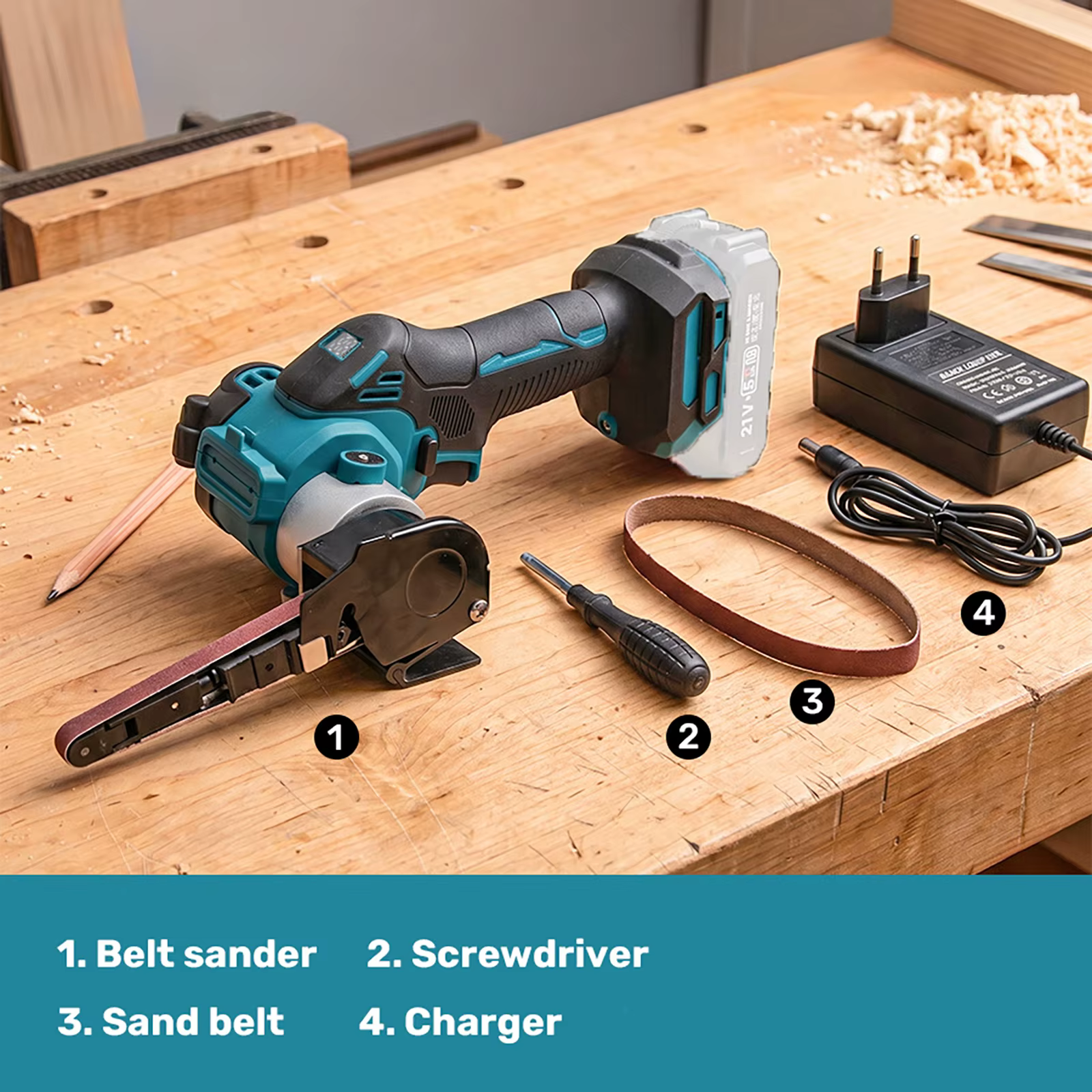 Mini ponceuse à bande électrique sans balais, ponceuse-polisseuse sans fil, outils électriques avec 