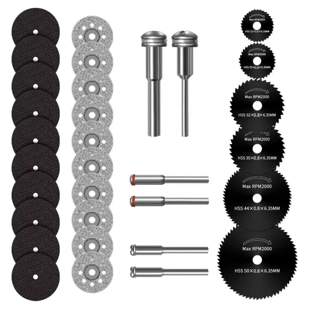 Disques de coupe pour outil rotatif Dremel, 3 lames de scie différentes, coupe du bois/métal/plastiq
