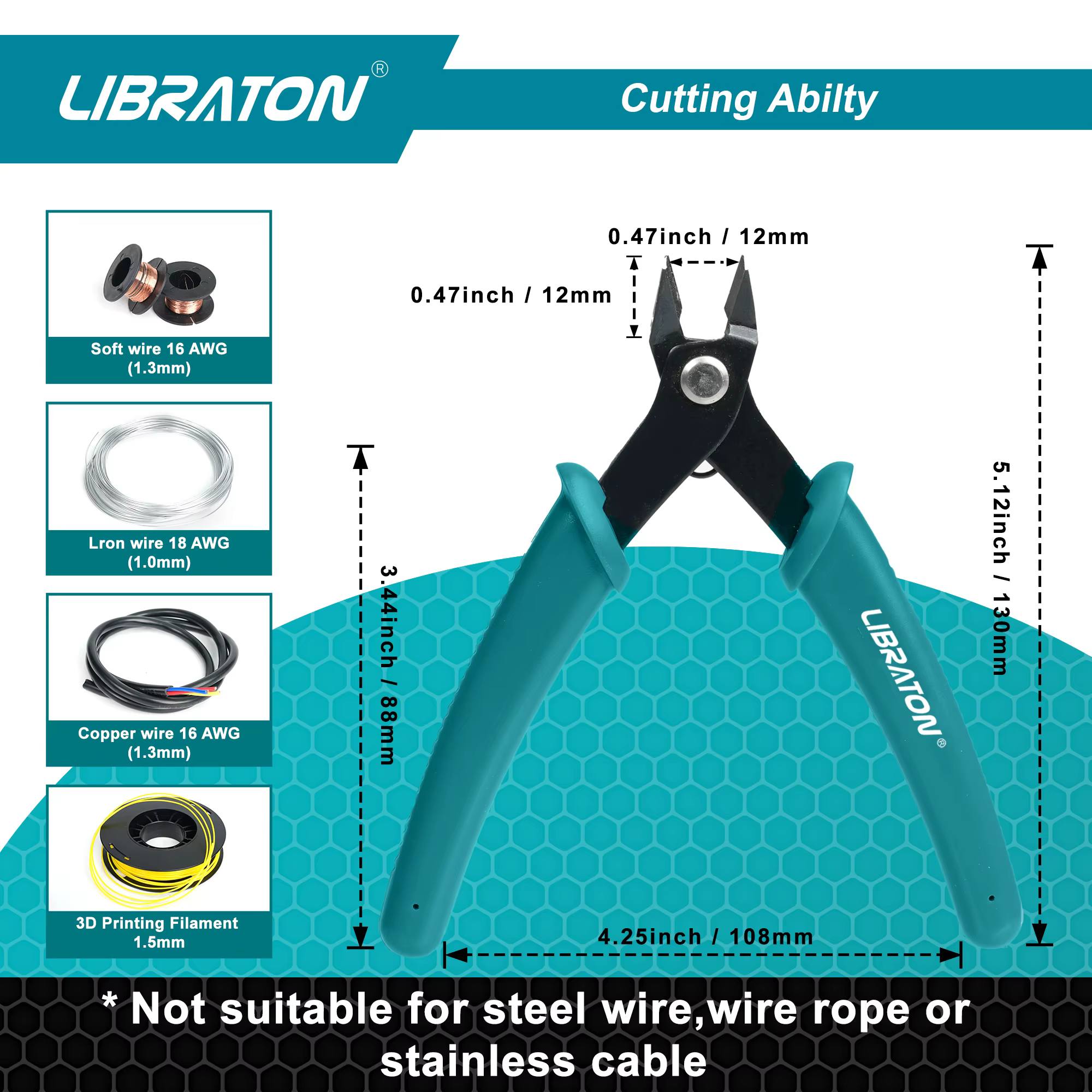 LIBRATON Micro coupe-fil électronique de précision coupe affleurante et pince coupante latérale coup