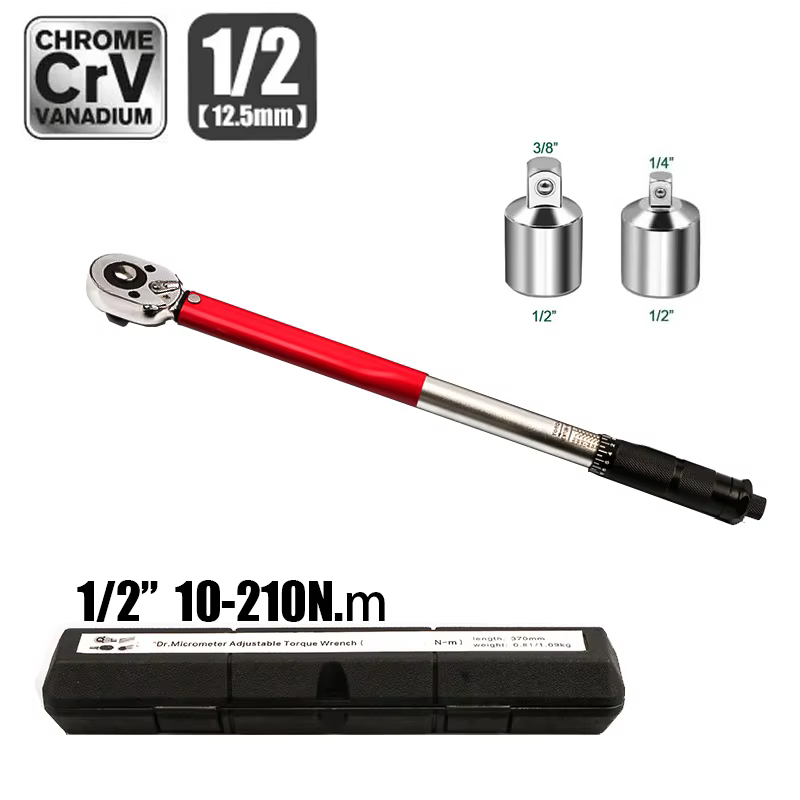 Clé dynamométrique 10-210N.m 1/2 ", clé dynamométrique à cliquet réversible précise, outil professio