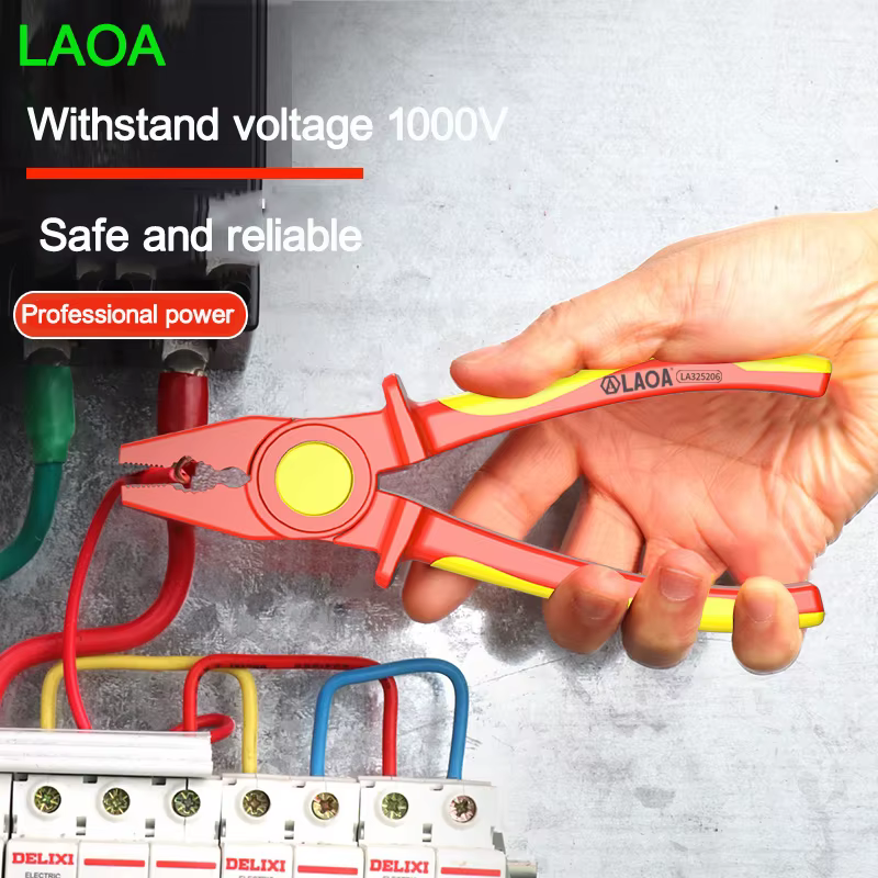 LAOA – pince en plastique isolée solide, 1000V, haute tension, poignée antidérapante, fil isolé, pin
