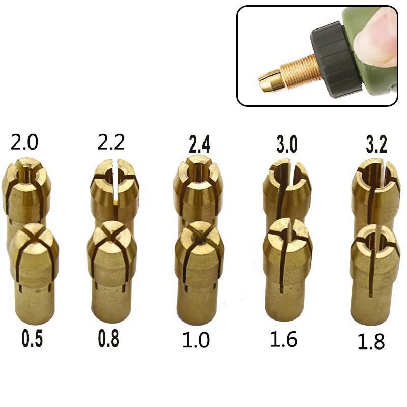 Ensembles d'accessoires de meulage électrique, perceuse en laiton, meuleuse électrique, mandrin à pi