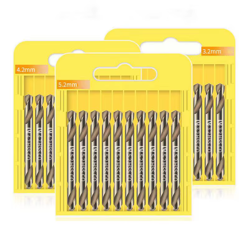 Jeu de forets à Double tête HSS, 10 pièces, foret hélicoïdal Ultrahard au Cobalt à Double tranchant 