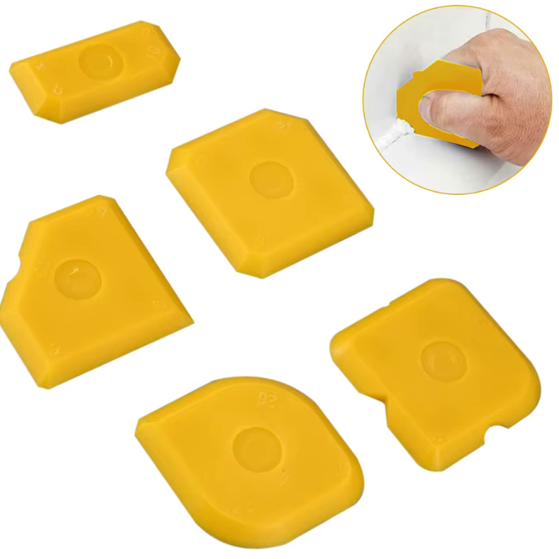Outil de mastic en Silicone, Kit de finition épandeur jaune, applicateur de coulis de carrelage de c
