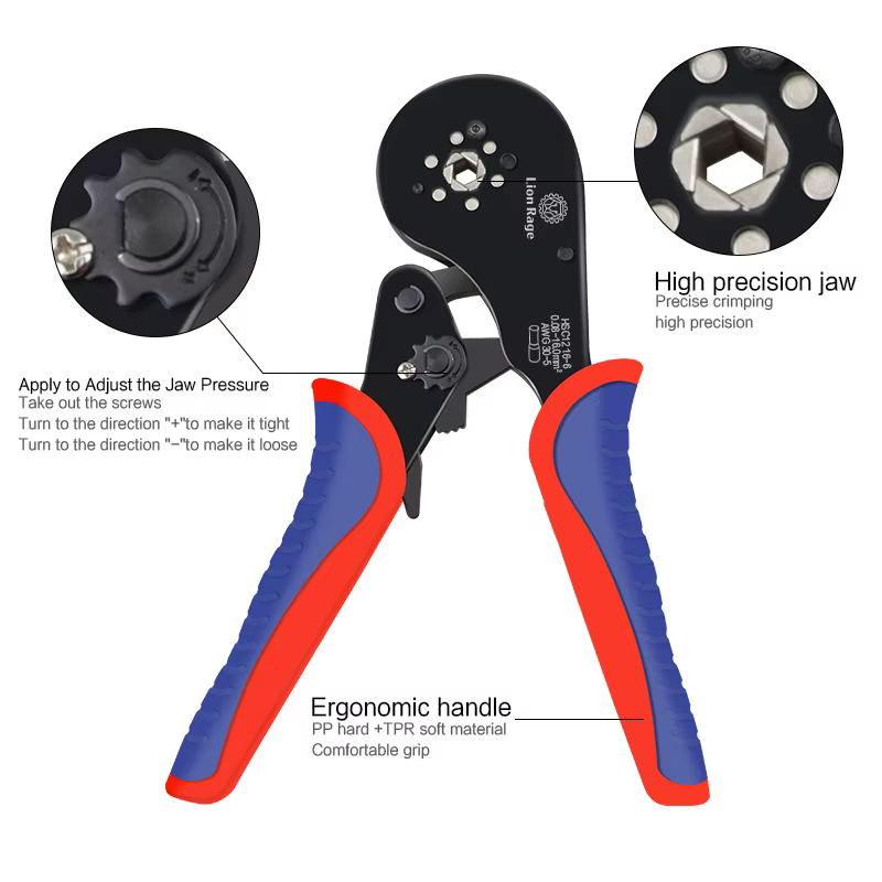 Outil de sertissage de bornes tubulaires, petites pinces HSC12 16-6, kit de fixation électrique de p