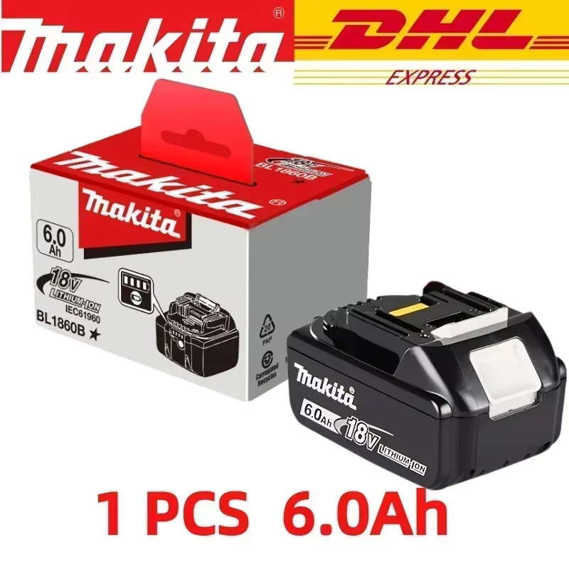 Batterie d'outil originale Makita18V, BL1860 BL1850 6.0AH 6000mAh, compatible avec les perceuses éle