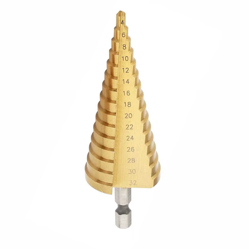 Forets à noyau hexagonal en métal revêtu de titane HSS de 4 à 32mm, jeu de forets étagé en acier rap