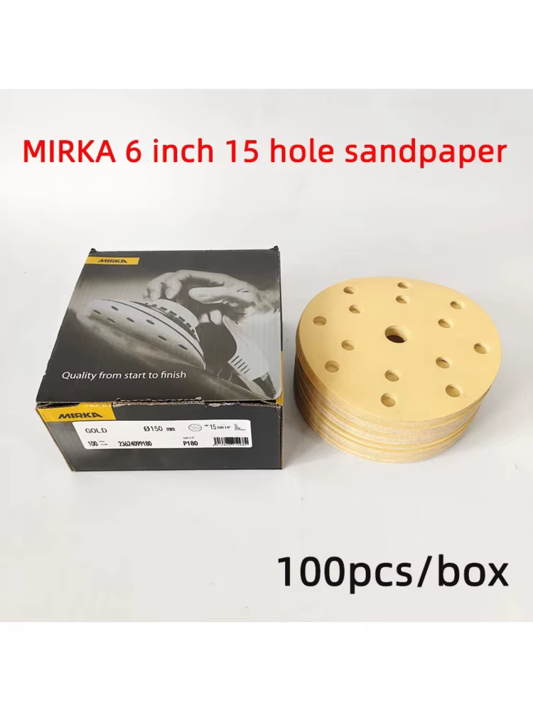 Mirka-Papier de Verre pour Voiture, 6 Pouces, 150mm, Meulage à Sec, Polissage, Grain 80-500, Disque 