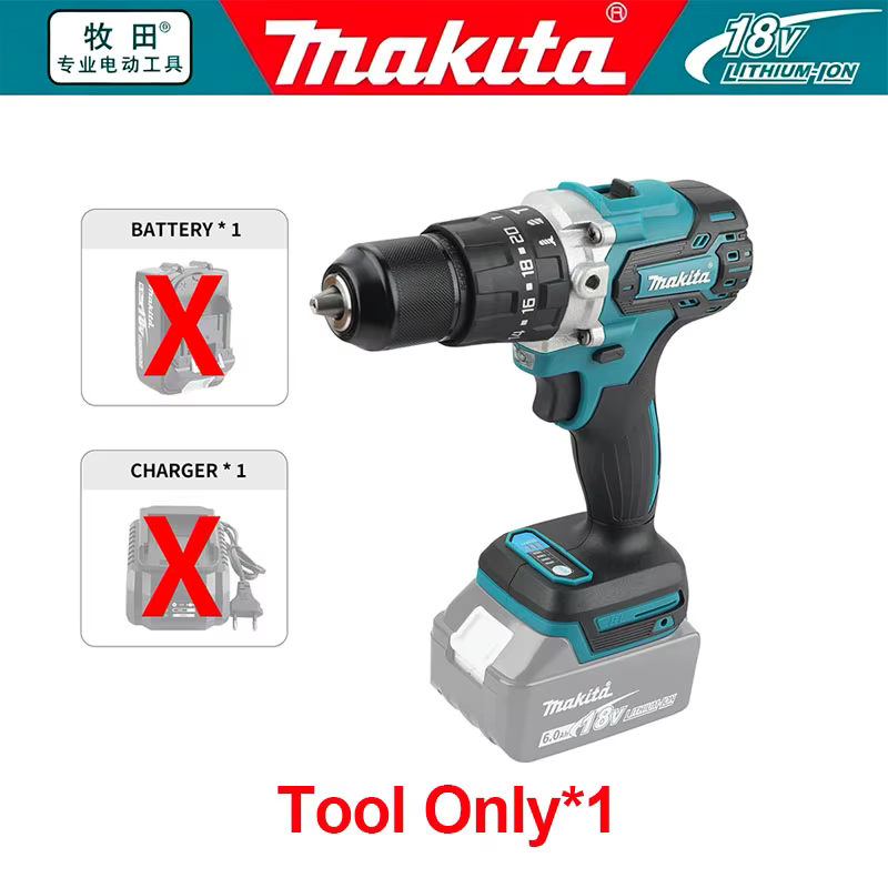 Perceuse-visseuse sans fil Makita DDF48718V, 2 vitesses, mandrin auto-serrant 10 mm, outil électriqu