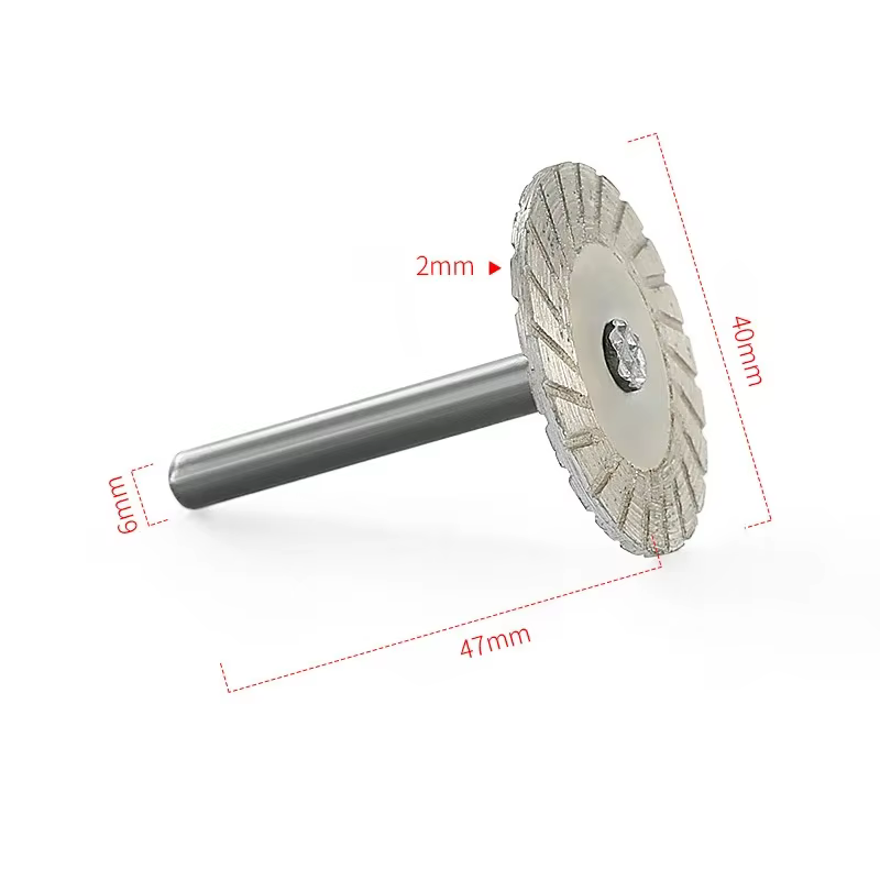 Disque de coupe diamant 40mm, tige de 6mm, lame de scie circulaire, disque de ponçage, outil de meul