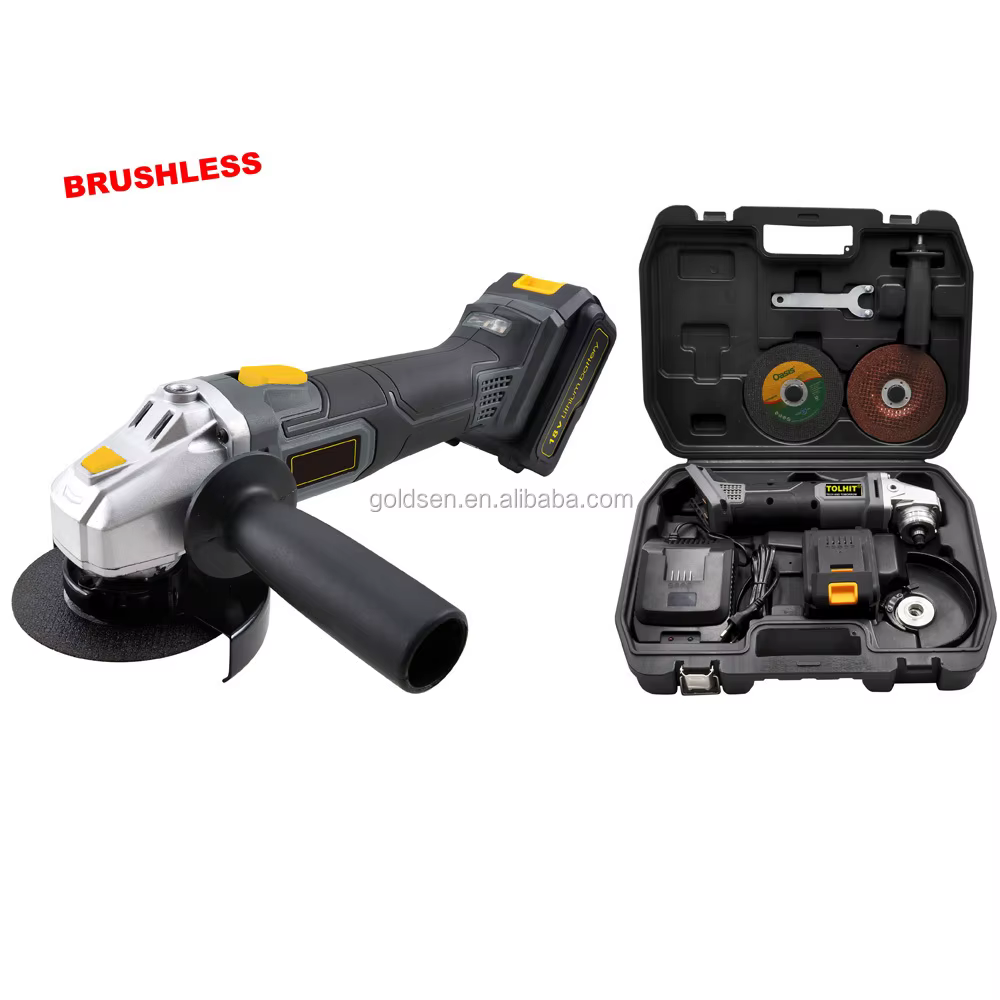 Meuleuse d'angle sans fil industrielle à batterie, sans balais, 20V 3.0Ah, 125mm (5 pouces) et 115mm