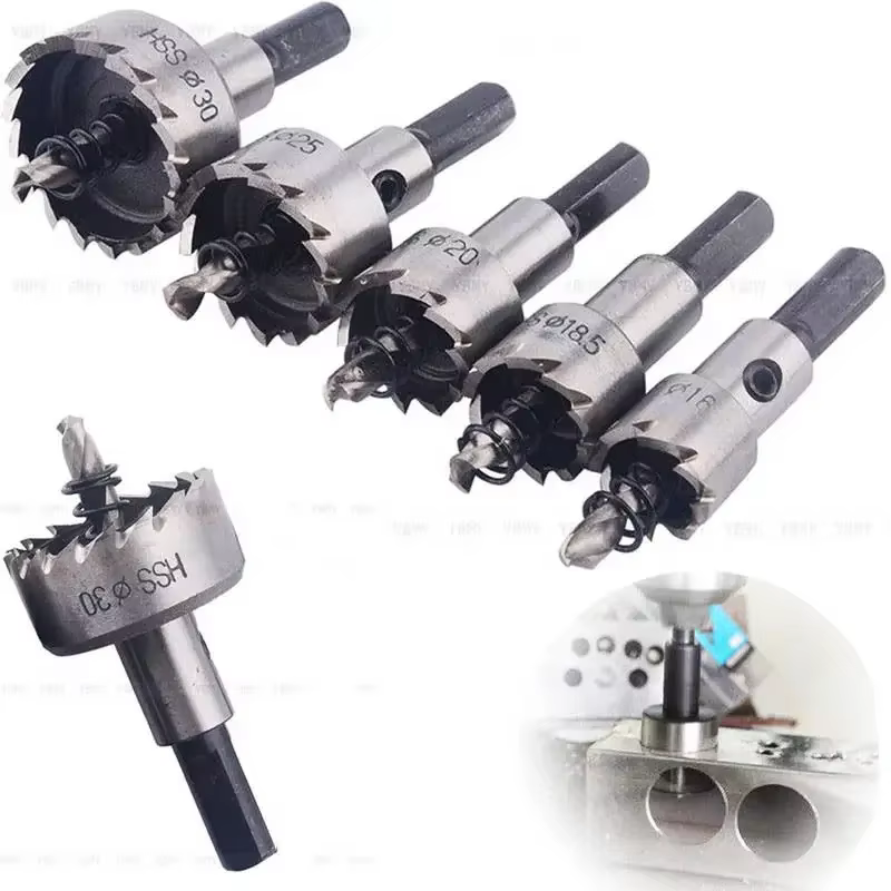 6pc 12mm/14mm/17mm/18.5mm/20mm/22mm pointe en carbure HSS forets métal trou scie forets ensemble tor