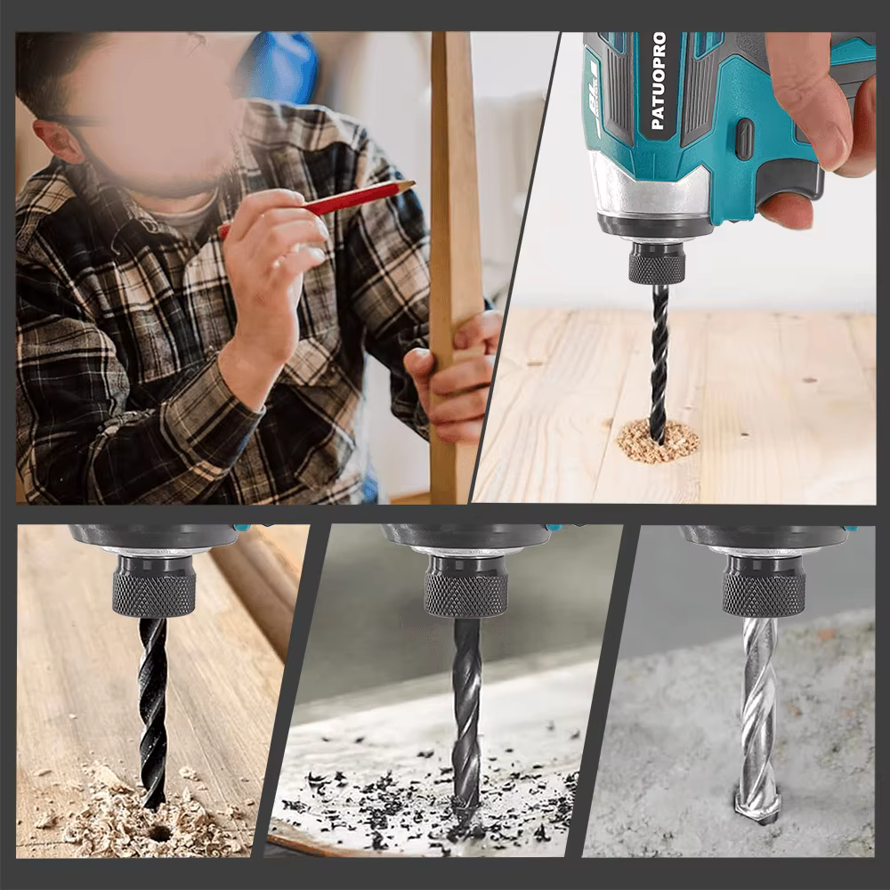 Visseuse électrique sans balais à 5 vitesses, tournevis à percussion sans fil 1/4 ", perceuse électr