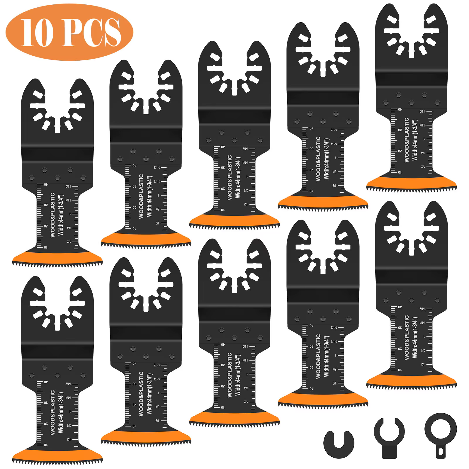 Lames de scie oscillantes en acier au carbone, 44MM, bord couvert, multi-outils, résistantes à l'usu
