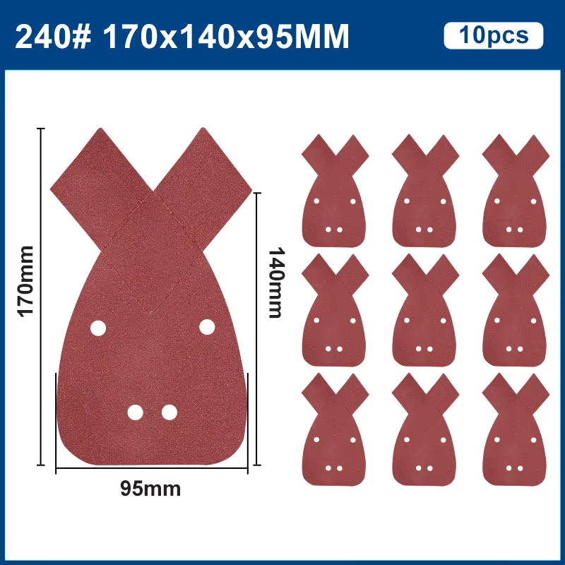 XCAN 10/40 pièces feuilles de ponçage pour souris papier de verre 4 trous grain 40/80/120/240 pour p