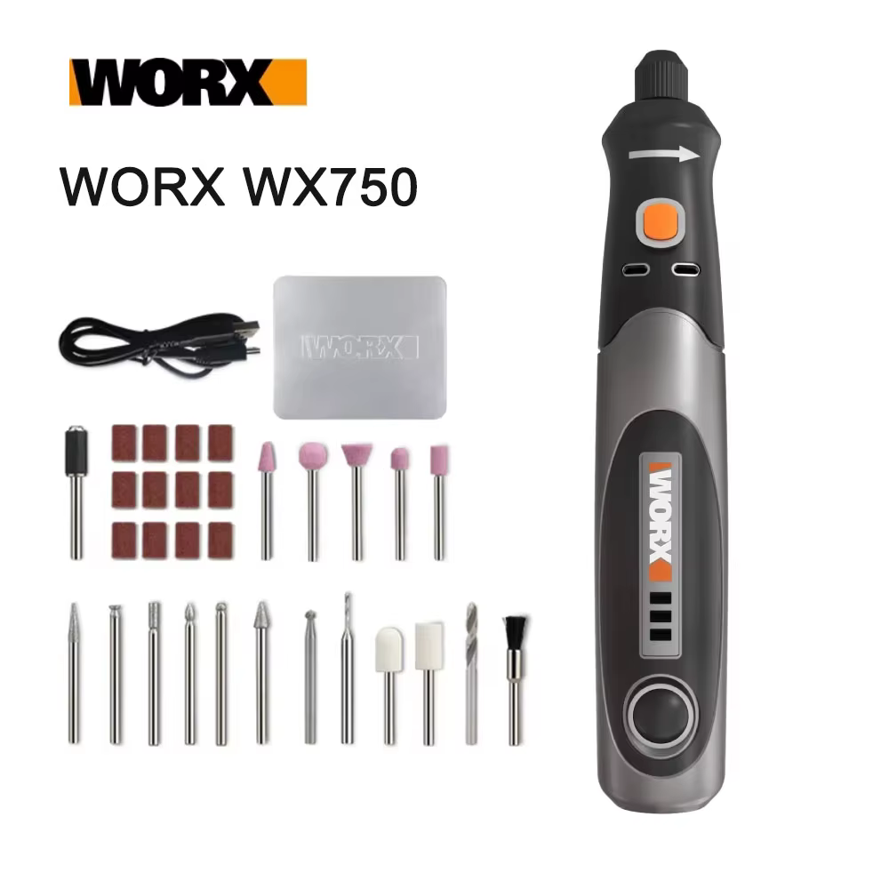 Worx 8V outil rotatif WX106/WX750 Mini perceuse sans fil gravure meulage Machine de polissage vitess