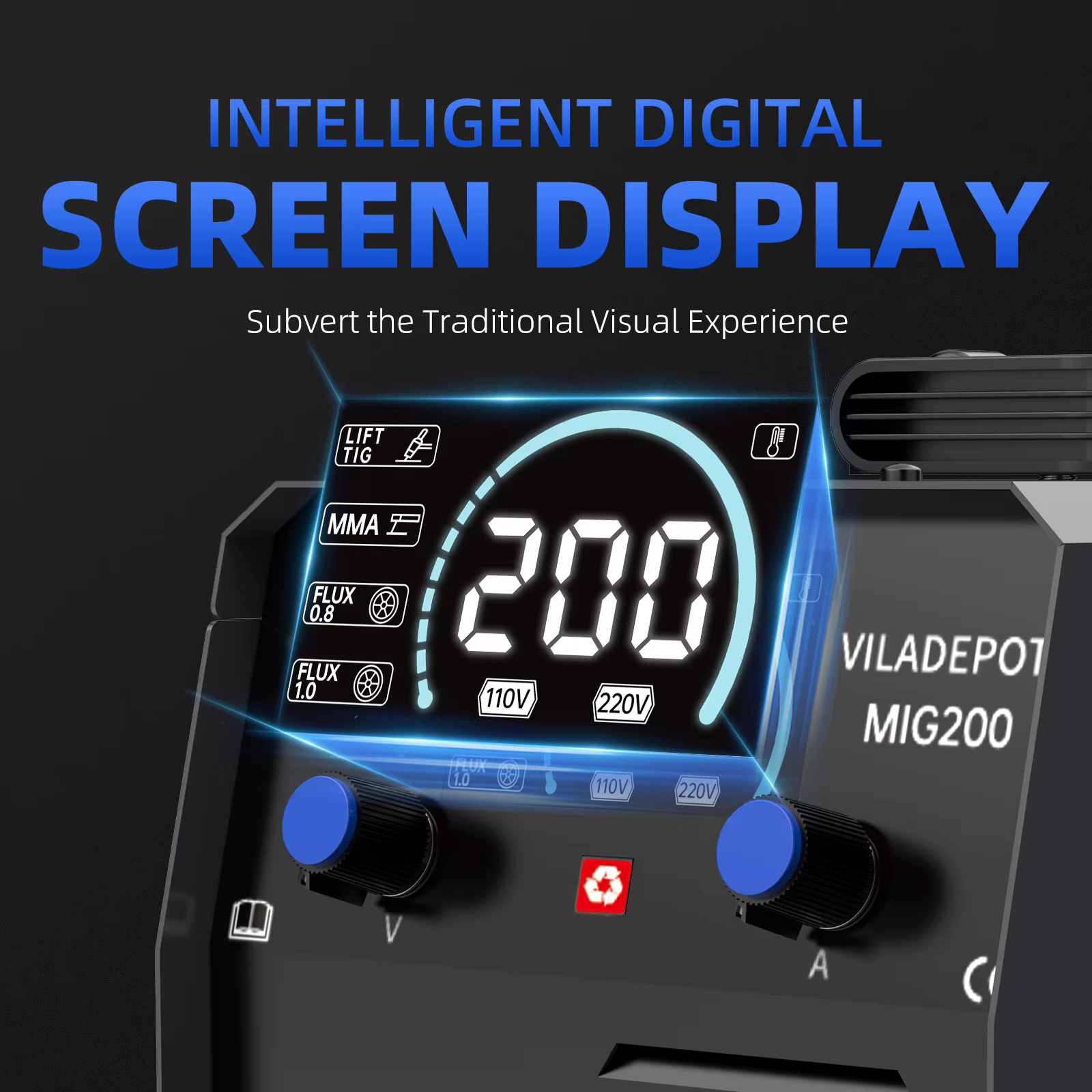 Viladepot 3 en 1 sans gaz soudeuse MIG MIG/MMA/ascenseur TIG MIG200 Machine à souder semi-automatiqu