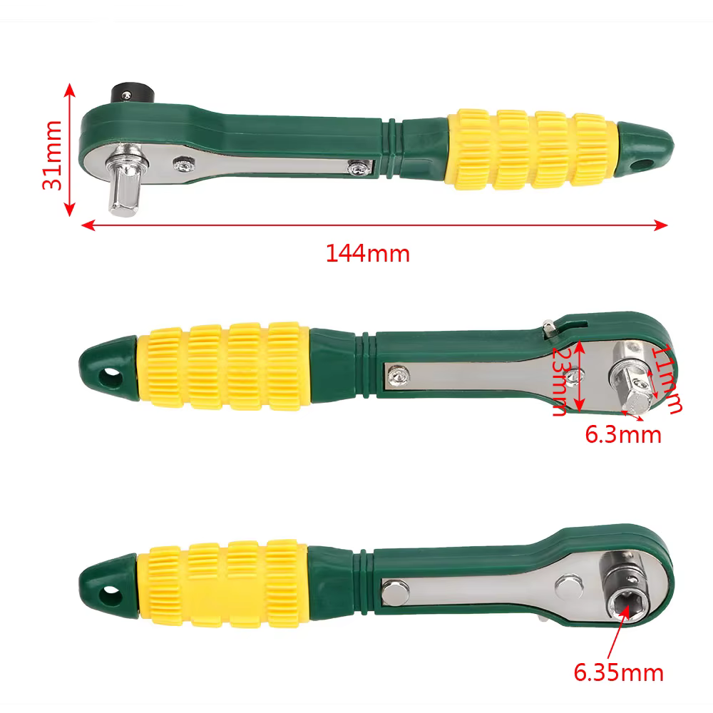 NICEYARD 45 #   Clé à cliquet rapide réglable en acier et plastique, couple élevé, Mini tige de tour