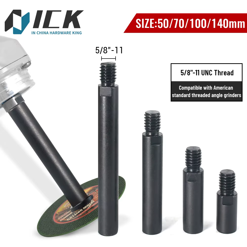Tige d'extension de meuleuse d'angle 5/8-11UNC 50/70/100/140mm pour le meulage et le polissage difficiles à portée