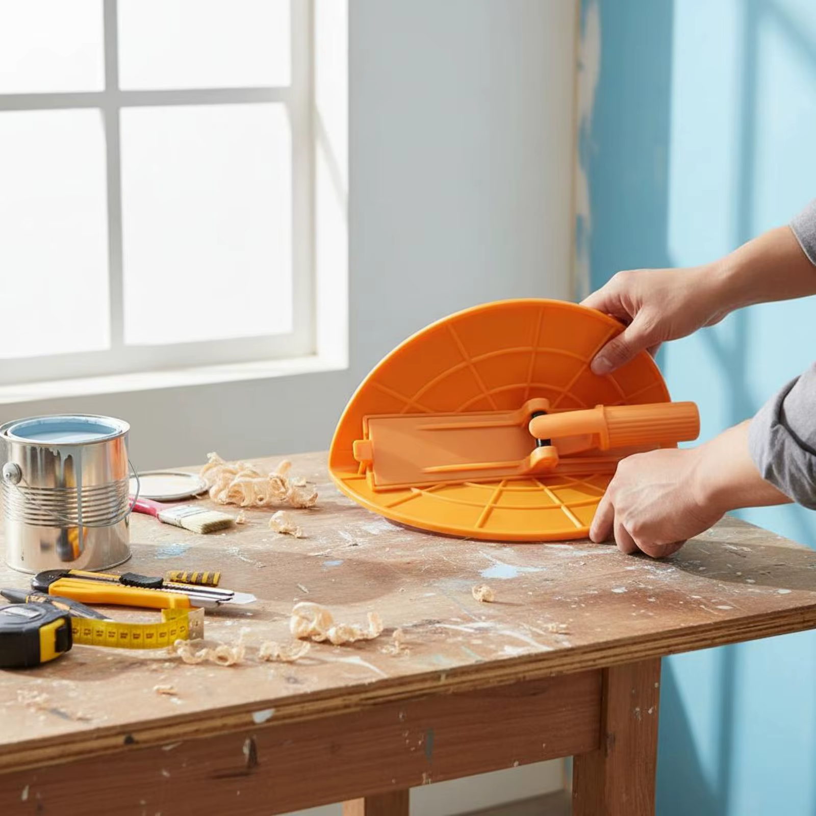 Kit de ponçage semi-circulaire pliable auto-adhésif pour micro-détails