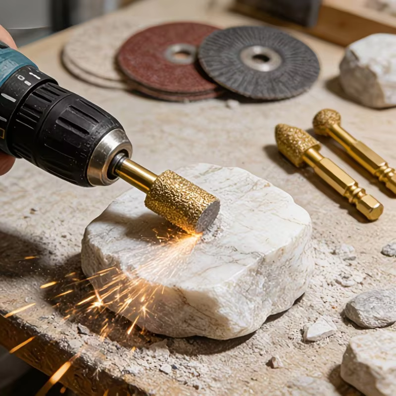 Lot de 3 têtes de meulage diamantées