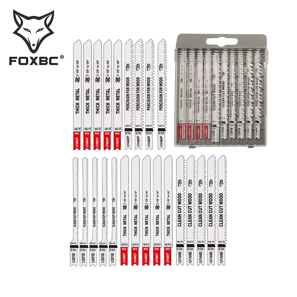 FOXBC – jeu de 24 lames de scie sauteuse à tige en U