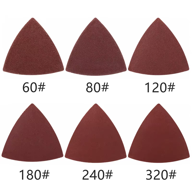 Vearter 19 pièces triangulaire 80mm oscillant Multitool tampon de sable avec crochet et boucle feuille de papier de verre pour le meulage des bavures et l'élimination de la rouille