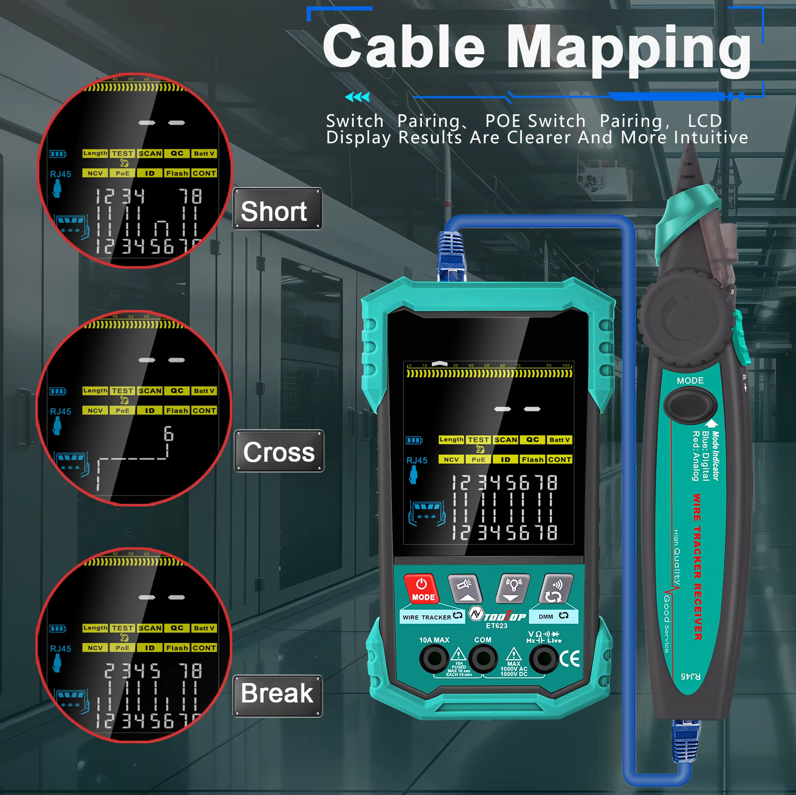 TOOLTOP – testeur de câbles réseau Portable