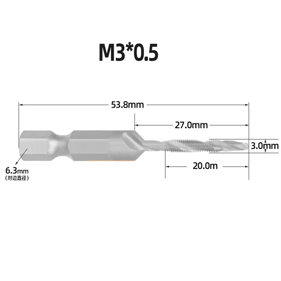 Forage et taraudage un robinet en acier inoxydable spécial trois-en-un en aluminium composite foret hexagonal M3 M4 M6 M8 M10 ensemble de tarauds