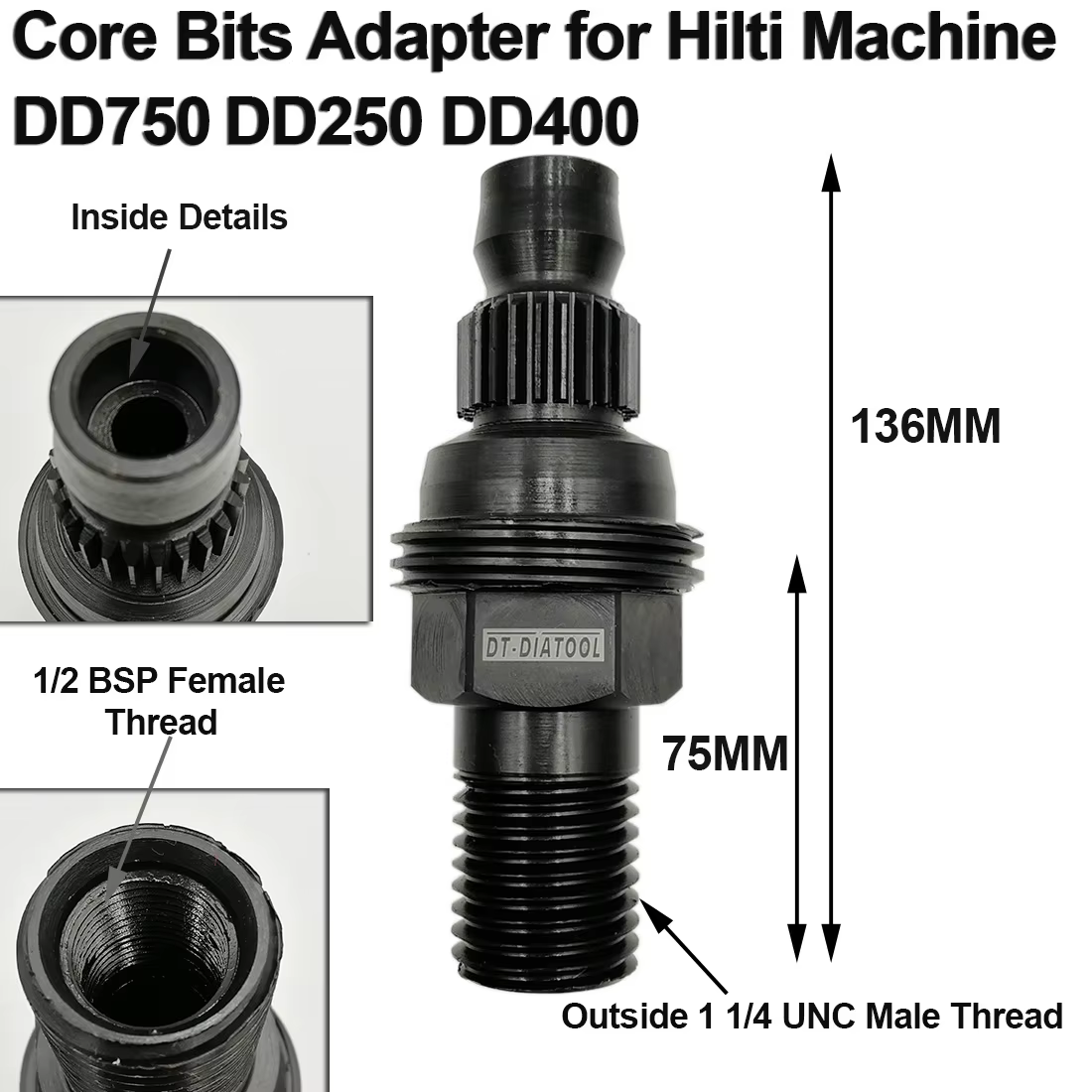 DIATOOL 1 pièce diamant CORE perceuse DD-BU adaptateur pour connexion HILTI scie cloche Machine DD750 DD250 DD400