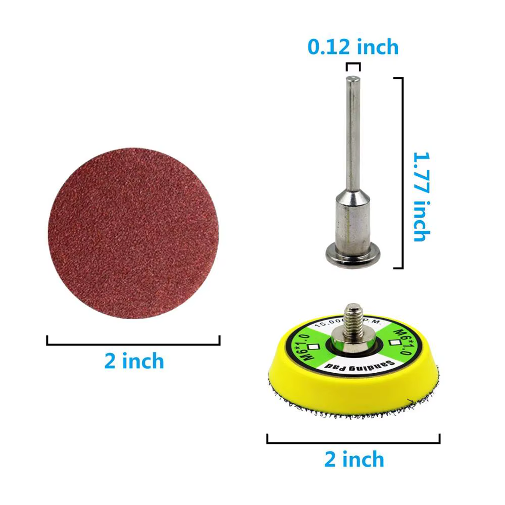 101 pcs Set Kit de Tampons de Disques Abrasifs de 2 pouces pour Outils Rotatifs de Meuleuse de Forage avec Plaque