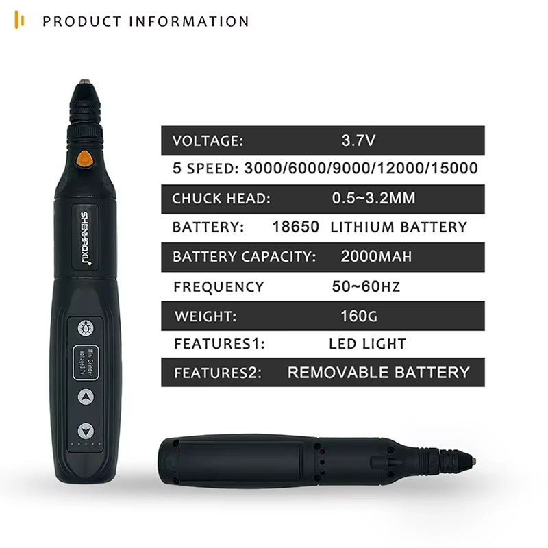 Mini meuleuse perceuse sans fil aste perfecBattery gravure LED variable 5 vitesses goroutil à distance graveur Dremel