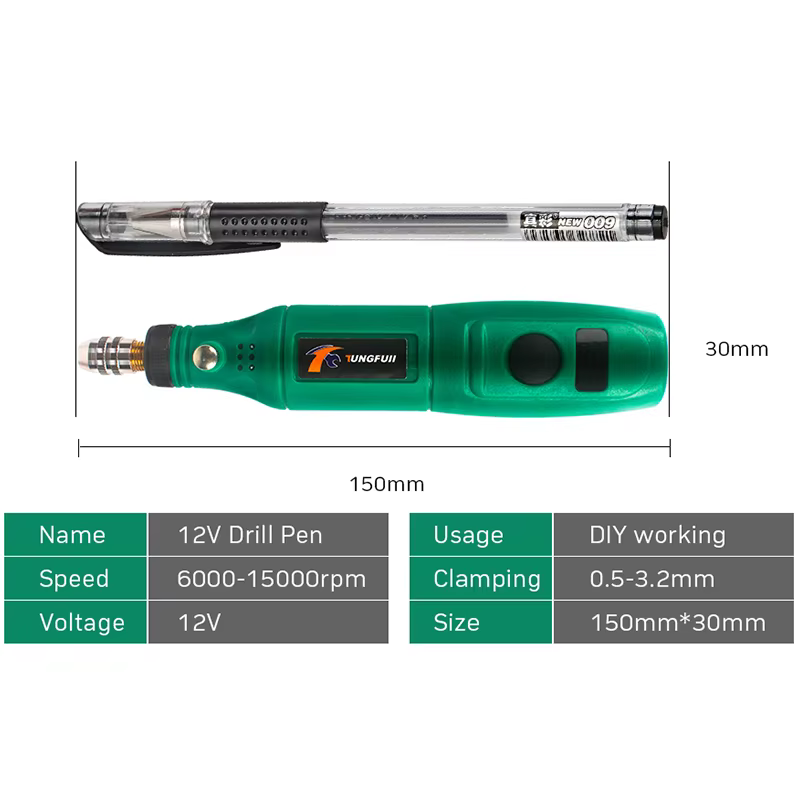 Tungfull 12v baveurs et graveurs perceuse graveur Mini outil rotatif