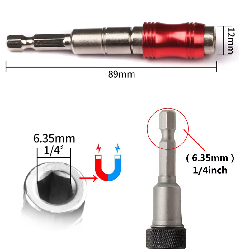Embouts de tournevis à anneau magnétique hexagonal