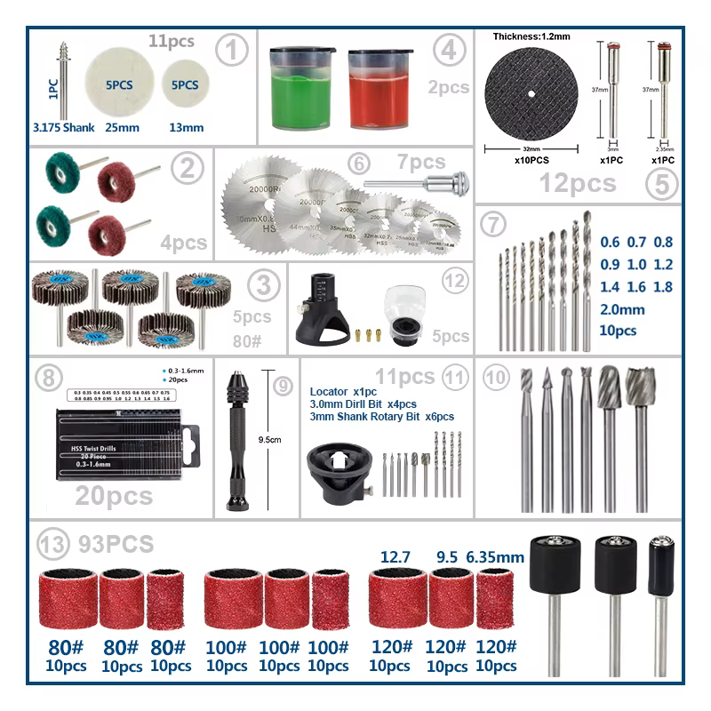 CMCP accessoires d'outils rotatifs pour perceuse Dremel ponçage meulage polissage
