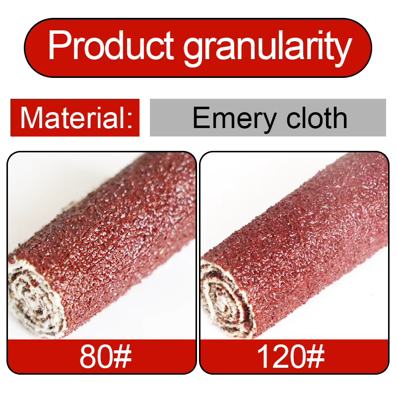 Tambour de ponçage grain 80-400 avec mandrin de 3mm pour outils rotatifs Dremel