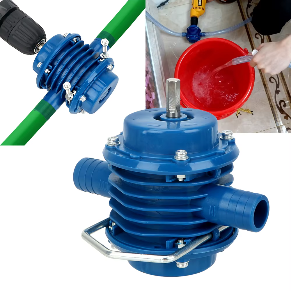 NICEYARD Mini pompe à eau pour perceuse électrique manuelle auto-amorçante robuste aucune puissance requise pompes centrifuges de jardin domestique