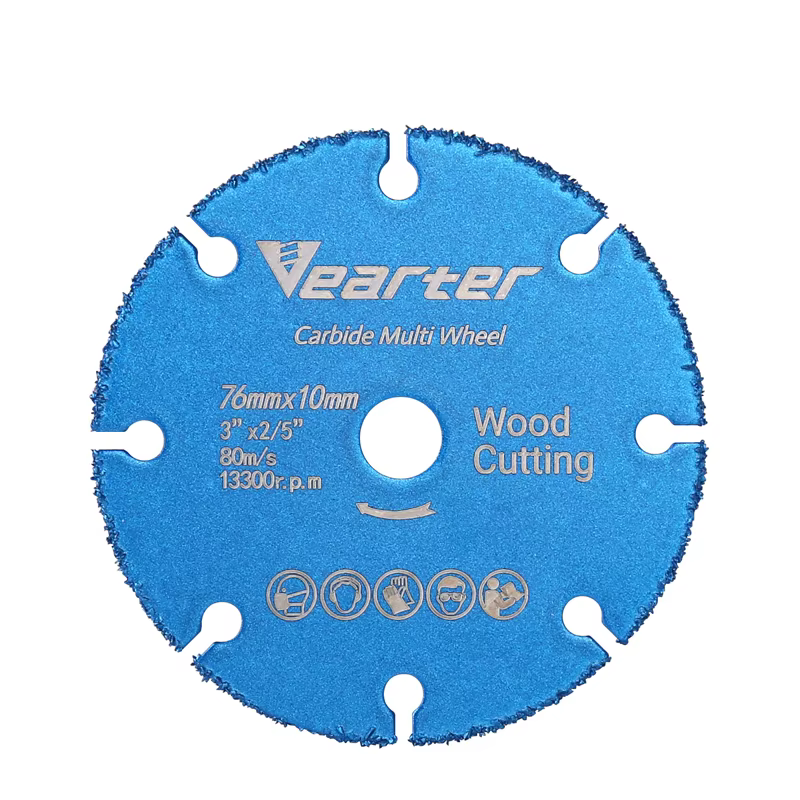 Vearter 76mm × 10mm lame de scie circulaire en carbure brasé sous vide disque de coupe du bois roue multi-outils pour meuleuse d'angle menuiserie