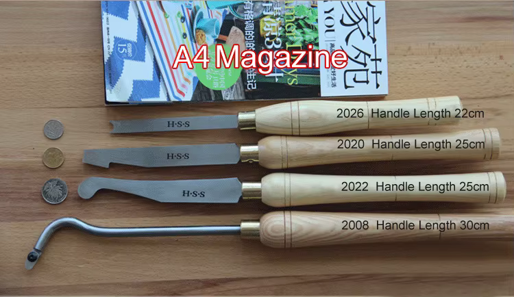 Outils de tournage pour le bois, Gouges à bois HSS A2008 A2020 A2022 A2026