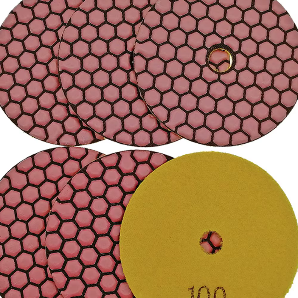 SHDIATOOL 6 pièces/pk Dia 4 "#100 résine liant diamant tampons de polissage flexibles 100 m disque de ponçage à sec
