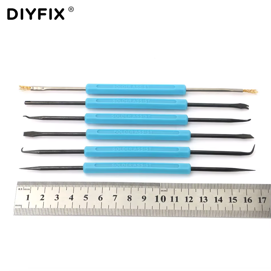 DIYFIX 6 en 1 acier soudure assistance BGA PCB ensemble d'outils de réparation précision composants électroniques soudage meulage nettoyage outils à main