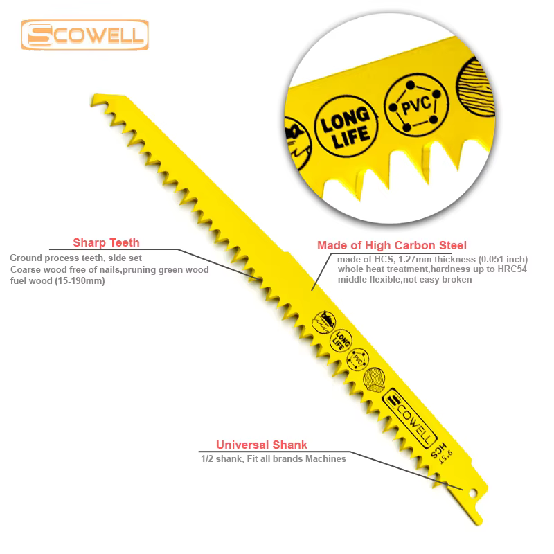 SCOWELL 9 "pouces 5TPI lames de scie sabre alternative