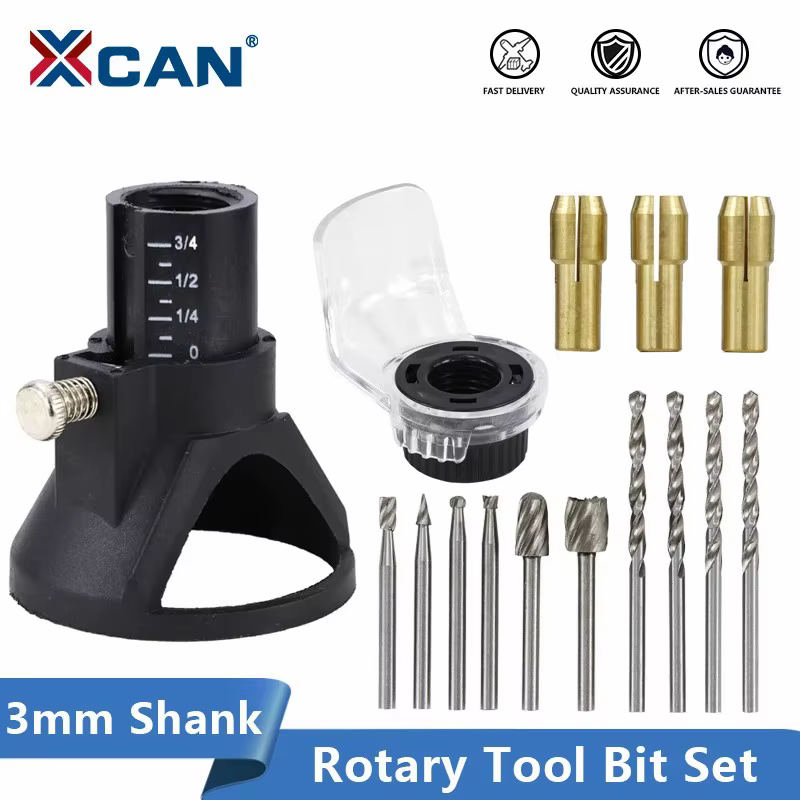 XCAN outils rotatifs ensemble de localisation dédié localisateur de meulage avec foret hélicoïdal limes rotatives en bois accessoires d'outils électriques
