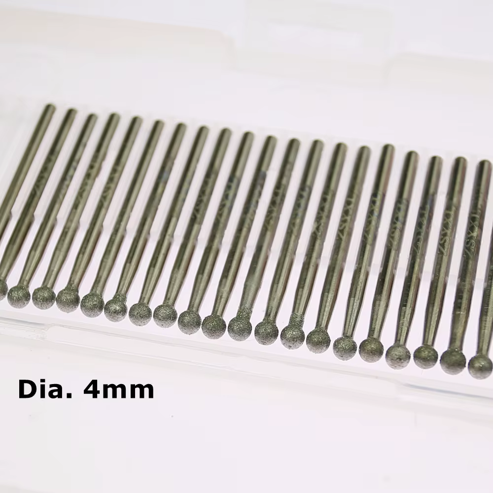 30 pièces/boîte Dia. Outils rotatifs de forage de tête de meulage de pointe montée en forme de boule de 2-4mm