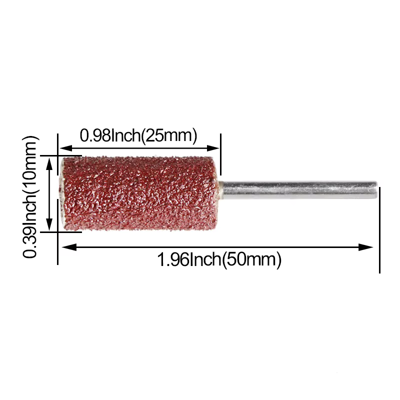 Tambour de ponçage grain 80-400 avec mandrin de 3mm pour outils rotatifs Dremel