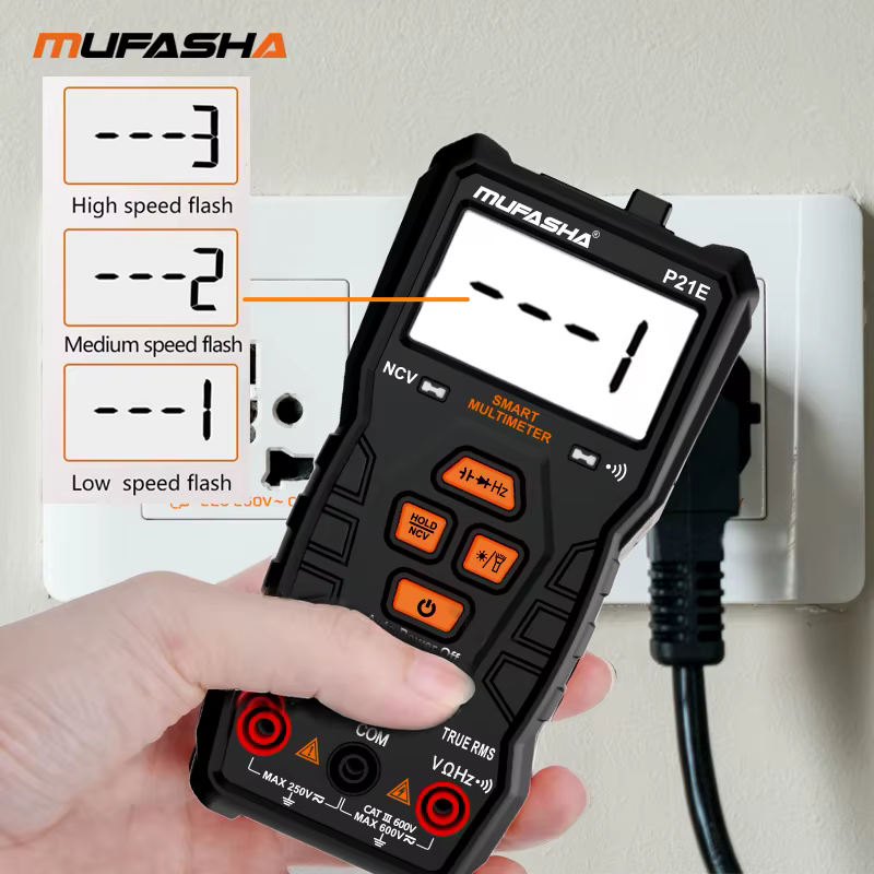 MUFASHA multimètre numérique avec fonction d'alarme automatique 0.5V ~ 6000V tension cc 1V ~