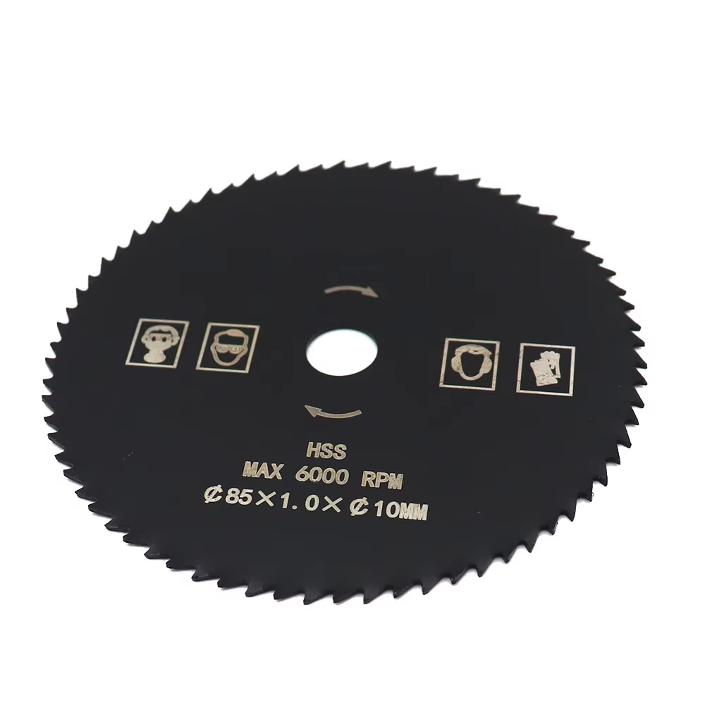 Lame de Scie Circulaire HSS, Diamètre 85mm, 72T, Alésage 10mm, Revêtement en Nitrure, Coupe du Bois, 1 Pièce
