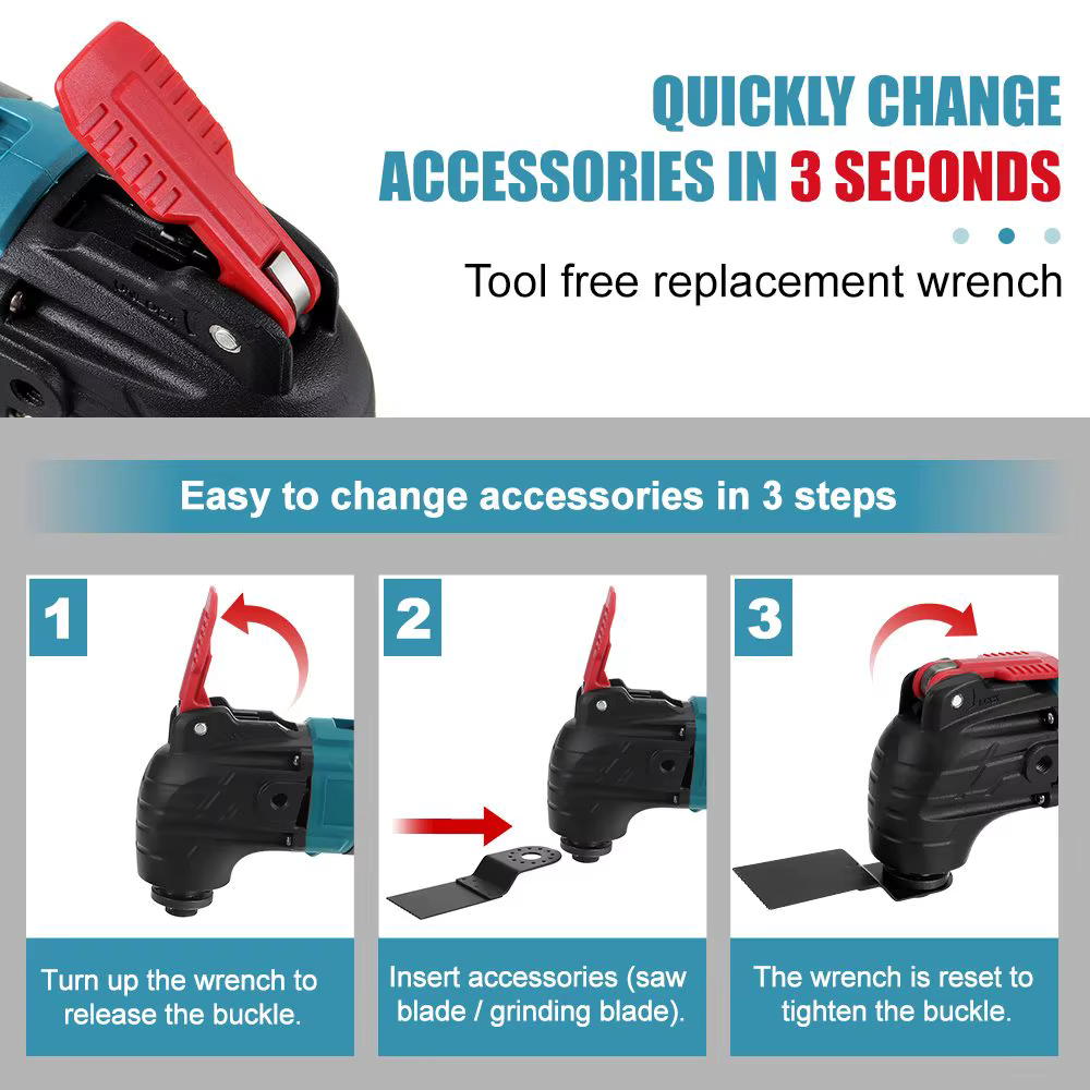 Drillpro outil oscillant sans fil rénovateur tondeuse électrique multi-outils pelle Machine de découpe pour batterie Makita 18V