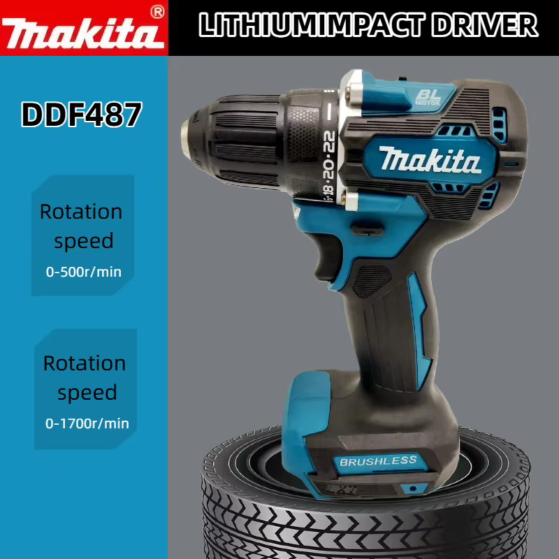 Perceuse à percussion sans fil Makita DDF487 10 mm 18 V